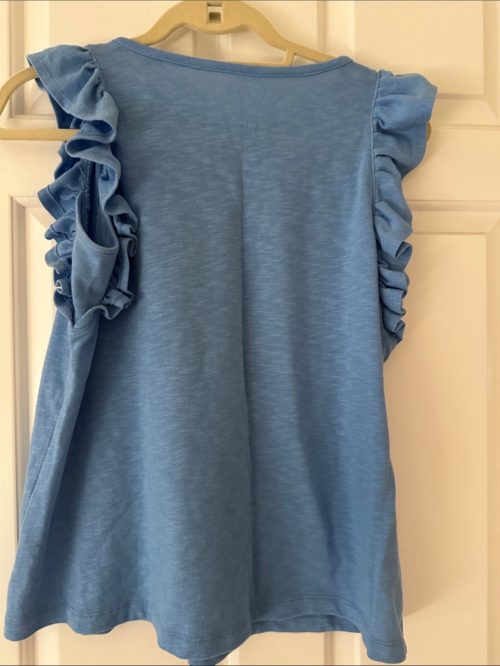 LOFT Light Blue Ruffled Sleeve Tank Top - Picture 3 of 3